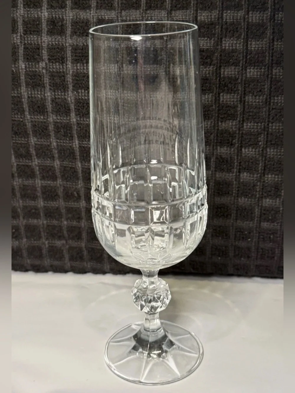 VINTAGE BOHEMIA CRYSTAL - Belfast Pattern - Lot Of 6 Fluted Champagne Glasses
